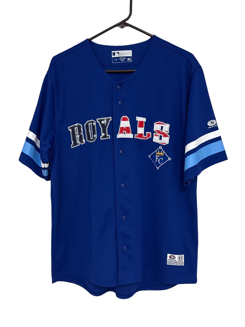 True Fan Kansas City Royals Patriotic Stars & Stripes MLB Jersey Men’s Large
